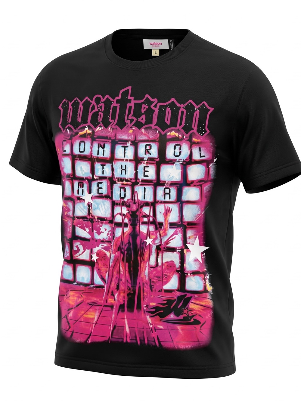 Watson Studios CONTROL THE WORLD Graphic Tee Large NWT
